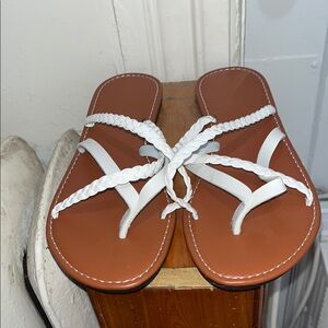 Women's White Braided Sandals